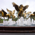 escultura de cobre al aire libre grande del metal escultura del caballo del vuelo del arte del metal para fountian